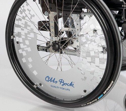 Кресло-коляска Отто Бокк "Старт Комфорт" 38 см (светло-голубой металлик, прогулочная, колеса пневмо) — фото 2